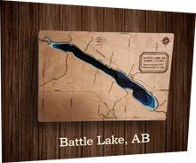 Load image into Gallery viewer, Laser cut Lake Depth Maps (Alberta, Saskatchewan, and BC)
