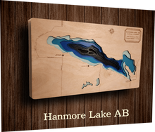 Load image into Gallery viewer, Laser cut Lake Depth Maps (Alberta, Saskatchewan, and BC)