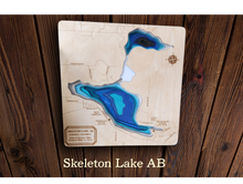 Load image into Gallery viewer, Laser cut Lake Depth Maps (Alberta, Saskatchewan, and BC)