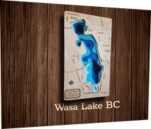 Load image into Gallery viewer, Laser cut Lake Depth Maps (Alberta, Saskatchewan, and BC)