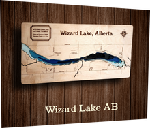 Load image into Gallery viewer, Laser cut Lake Depth Maps (Alberta, Saskatchewan, and BC)