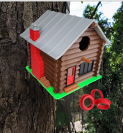 3D Printed Birdhouse - Cabin in the Woods