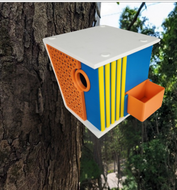 3D Printed Birdhouse - Modern Mid-Century Birdhouse