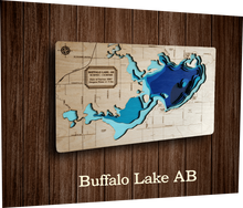 Load image into Gallery viewer, Laser cut Lake Depth Maps (Alberta, Saskatchewan, and BC)

