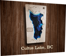 Load image into Gallery viewer, Laser cut Lake Depth Maps (Alberta, Saskatchewan, and BC)
