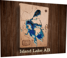 Load image into Gallery viewer, Laser cut Lake Depth Maps (Alberta, Saskatchewan, and BC)
