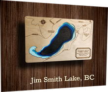 Load image into Gallery viewer, Laser cut Lake Depth Maps (Alberta, Saskatchewan, and BC)
