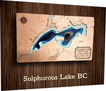 Load image into Gallery viewer, Laser cut Lake Depth Maps (Alberta, Saskatchewan, and BC)
