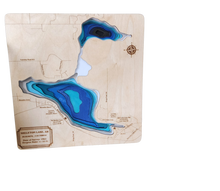 Load image into Gallery viewer, Laser cut Lake Depth Maps (Alberta, Saskatchewan, and BC)
