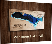 Load image into Gallery viewer, Laser cut Lake Depth Maps (Alberta, Saskatchewan, and BC)
